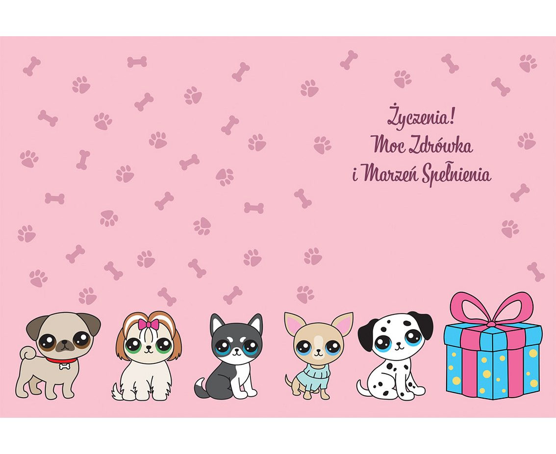 Greeting paper card B6 Dog, 1 pc